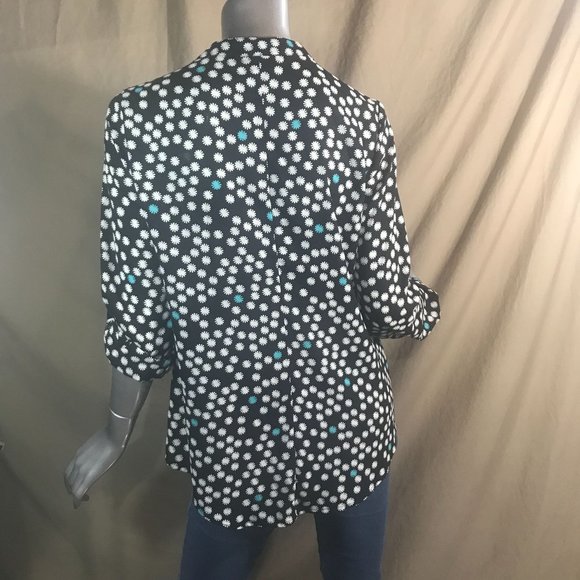 Alfani Women's Size 6 Small Blouse Floral Polka Dot Print Tunic High Low Top - Picture 15 of 15